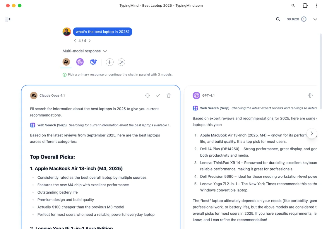 Chat with multiple AI models